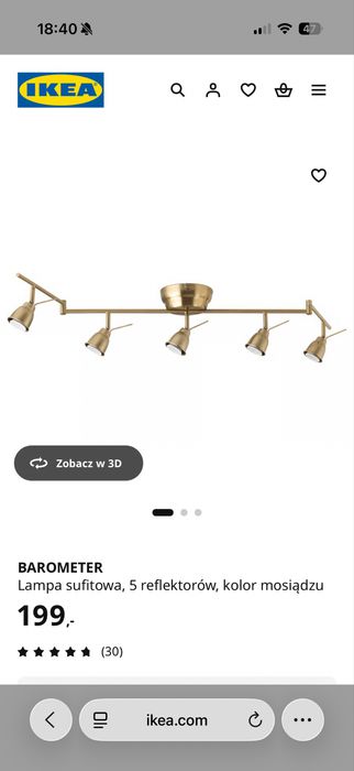 ikea lampa barometr halogeny
