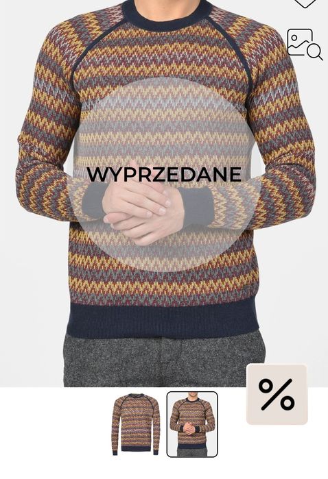 Hugo Boss nowy sweter męski r. M bawełna/wełna