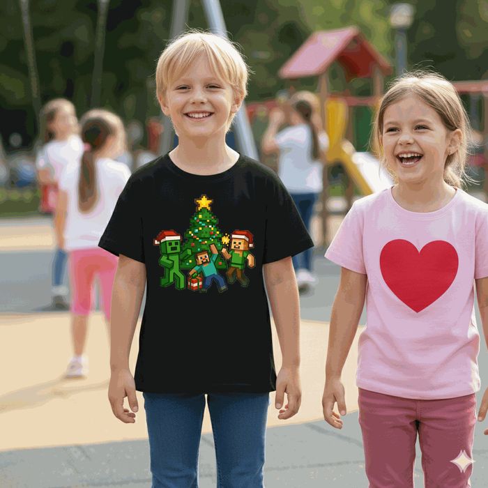 Koszulka dziecięca czarna creeper w minecraft prezent święta 128