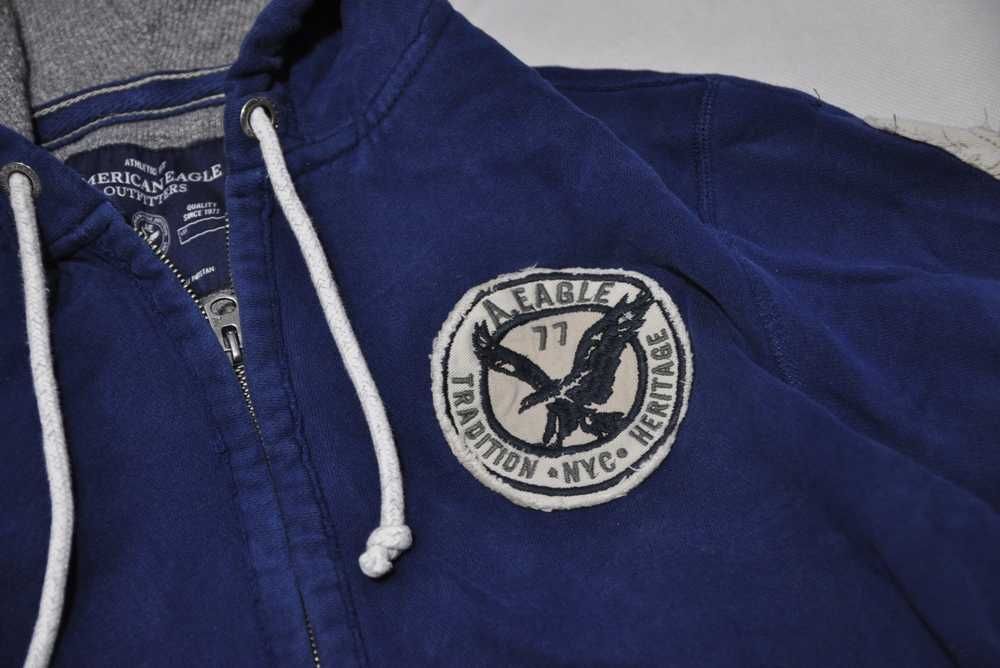 AMERICAN EAGLE L męska bluza z kapturem bawełniana rozpinana sz2v4