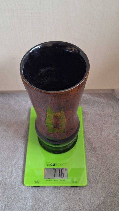 WYSOKI wazon / flakon z Laki, na suche bukiety i żywe kwiaty PRL retro