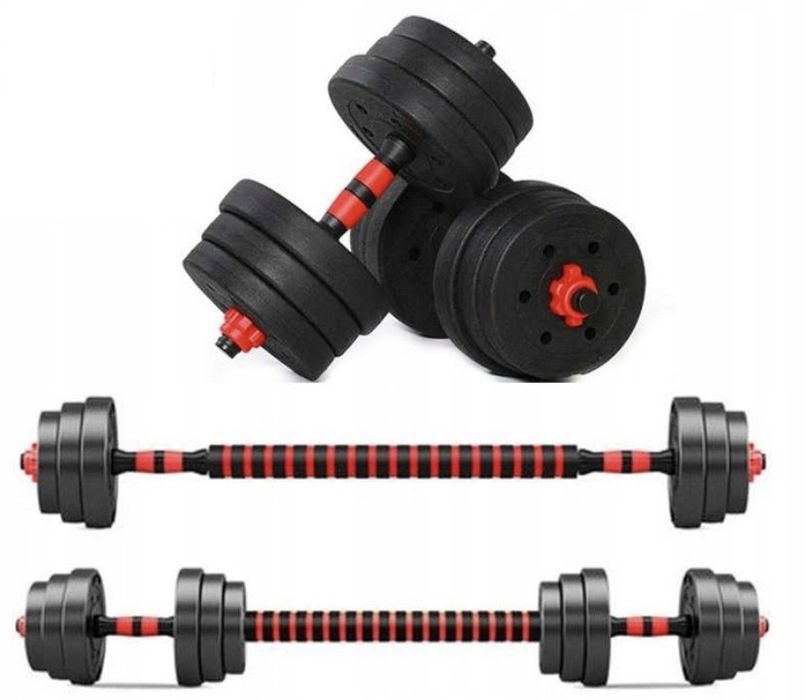Hantle ciężarki do ćwiczeń treningowe 20 KG + GRATIS rękawice skakanka