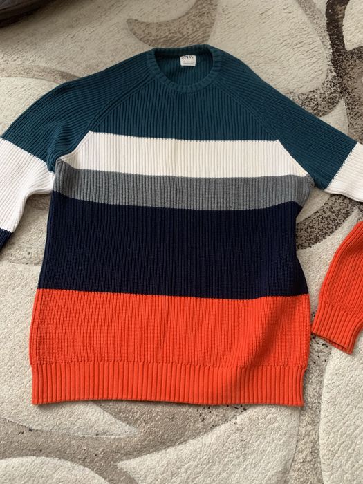 : Чоловічий светр Zara Man у смужку, розмір M, оригінал
