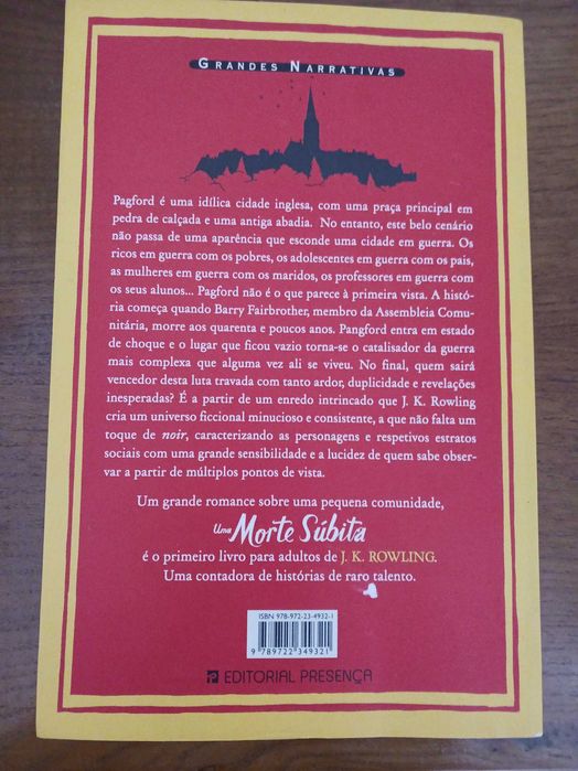 Livro Uma Morte Súbita, de J.K. Rowling