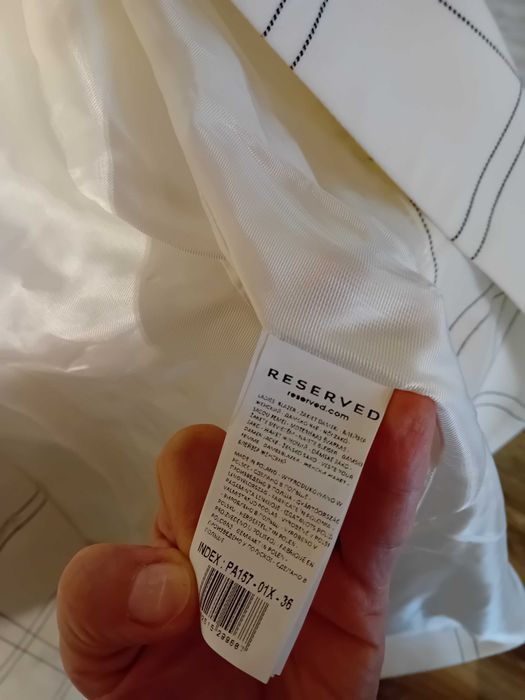 żakiet marynarka biała w kratkę reserved 36 nowa bez metki + gratis