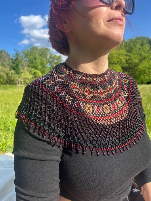 Naszyjnik z koralików Preciosa. Sylianka. Krywulka.Handmade.