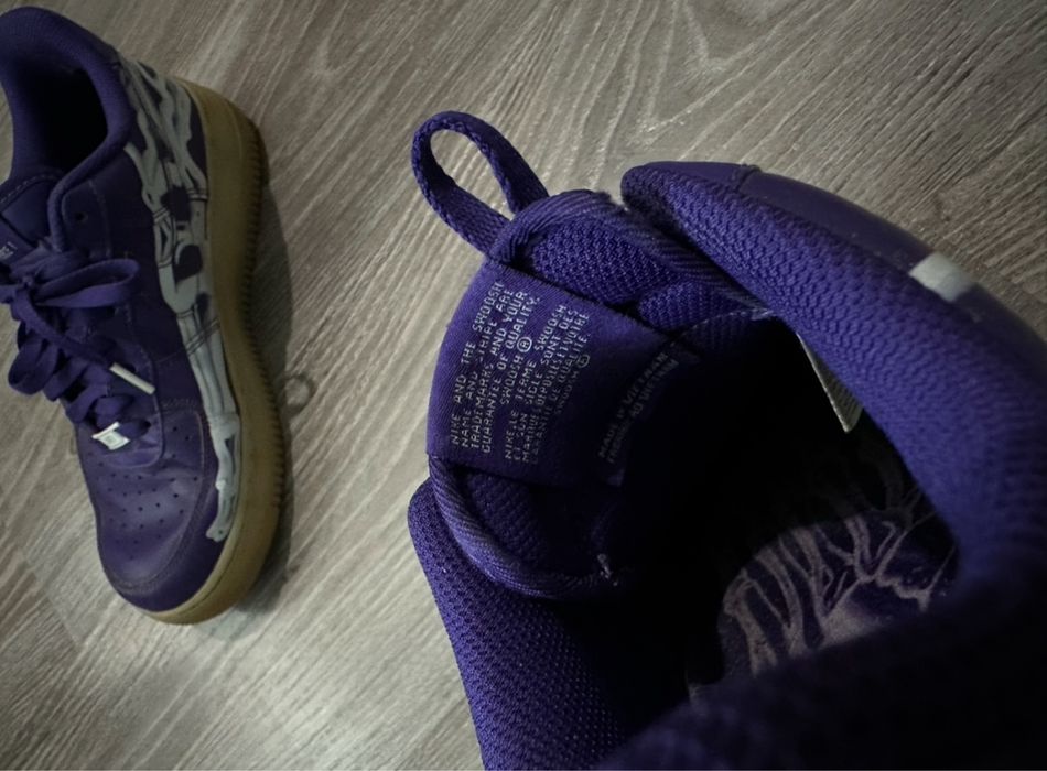 Nike air force 1 skeleton purple 43