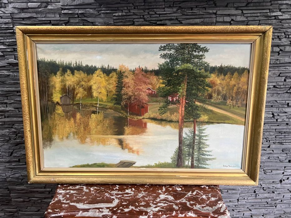 Obraz olejny malowany na płótnie bardzo  duży