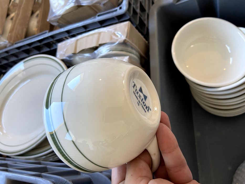 Louça para restauração Tuxton Diner americano tigelas, chávenas