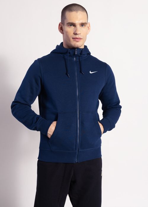 NIKE (XS) Club Full Zip Hoodie мужское зип худи на флисе синее оригина