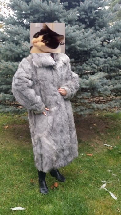 # Piękne długie Futro z Kozy narzuta (Szare) # Idealne na zimę i nie t