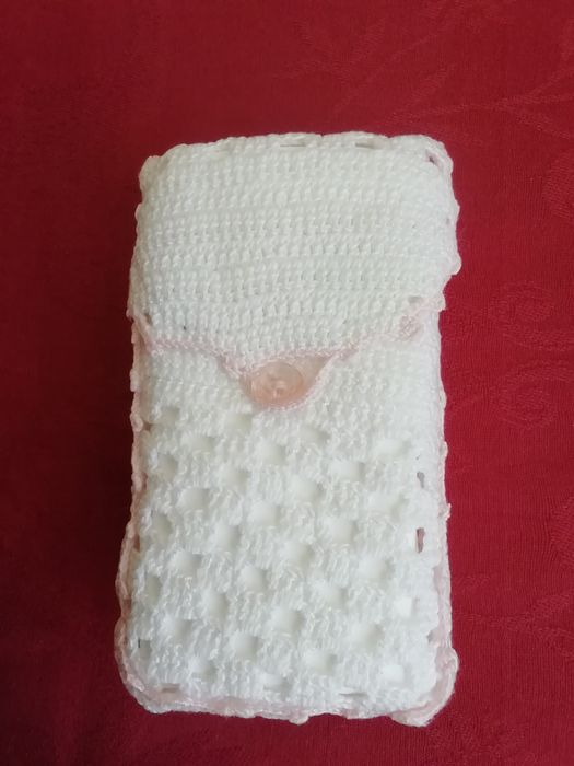 Porta-lenços de crochet, novo