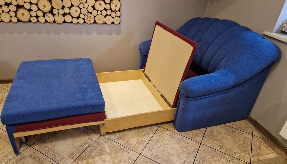 Sofa rozkładana niebieska