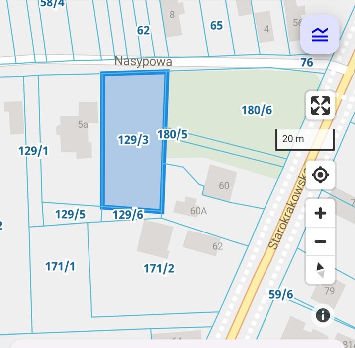 Działka budowlana 1043 m² | Radom, ul. Nasypowa | Prąd | Ogrodzona