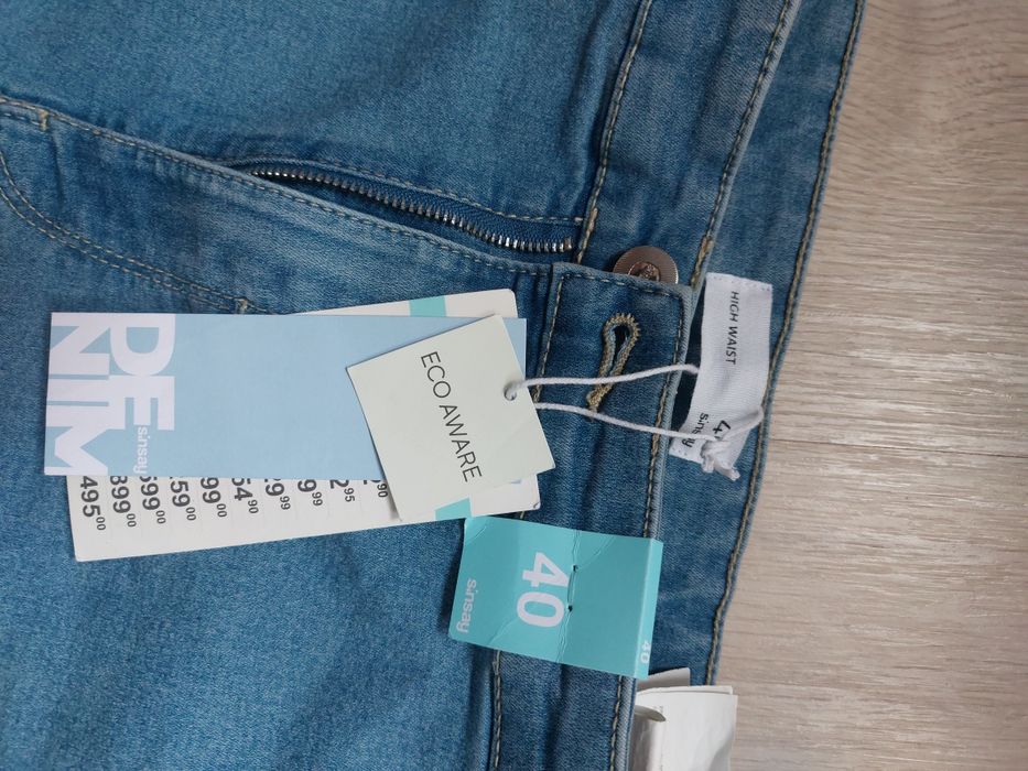 Spodenki jeansowe wysoki stan rozmiar 40