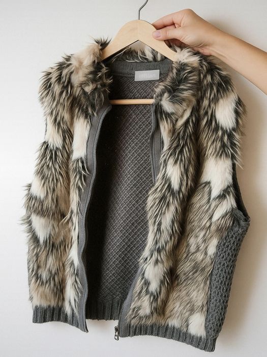 Kamizelka damska futerko i plecionka Canada Premium