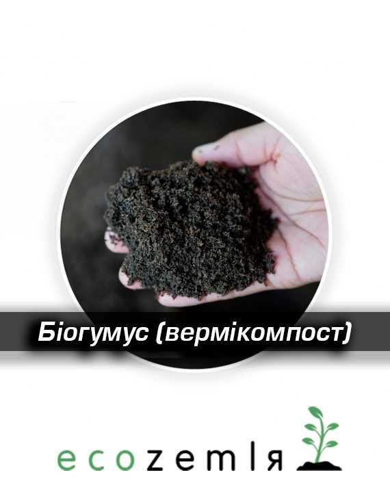 Вермікомпост Біогумус 25кг, 100кг, 1000кг Добриво органіка гній компост перероблений черв'яками