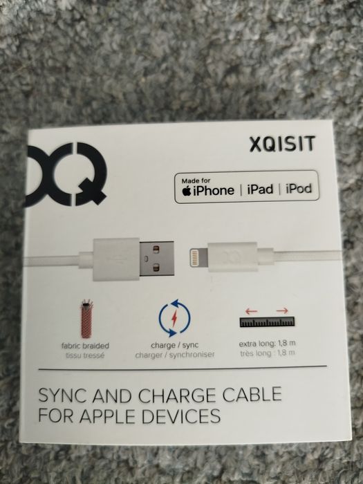 Kabel przewód ładujący Apple iPhone iPad iPod 1.8m