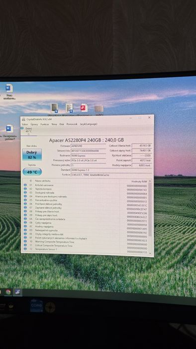 SSD диск Apacer AS2280P4 240GB NVMe M.2 2280 PCIe 3.0 x4 3D NAND TLC (AP240GAS2280P4-1)