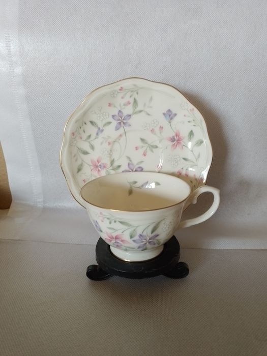 Japanese Ohashi porcelain teacup with saucer