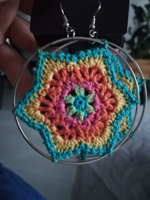 Kolczyki hand made szydelko haft