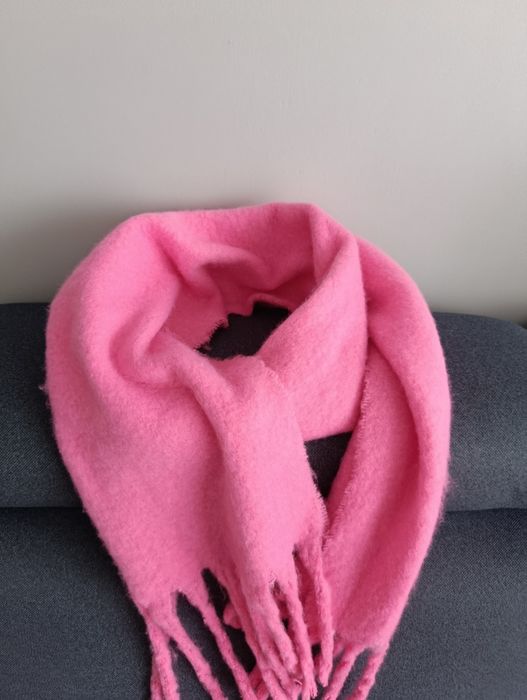 Szalik  gruby zimowy różowy