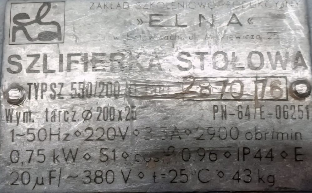 Szlifierka stołowa