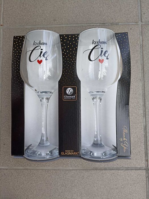 Glasmark komplet dwóch kieliszków do wina Kocham Cię 380ml