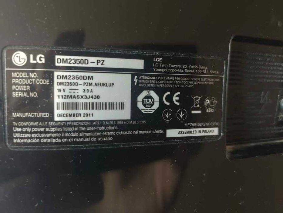 Monitor LG LED 23" 3D, okulary 3D, pilot