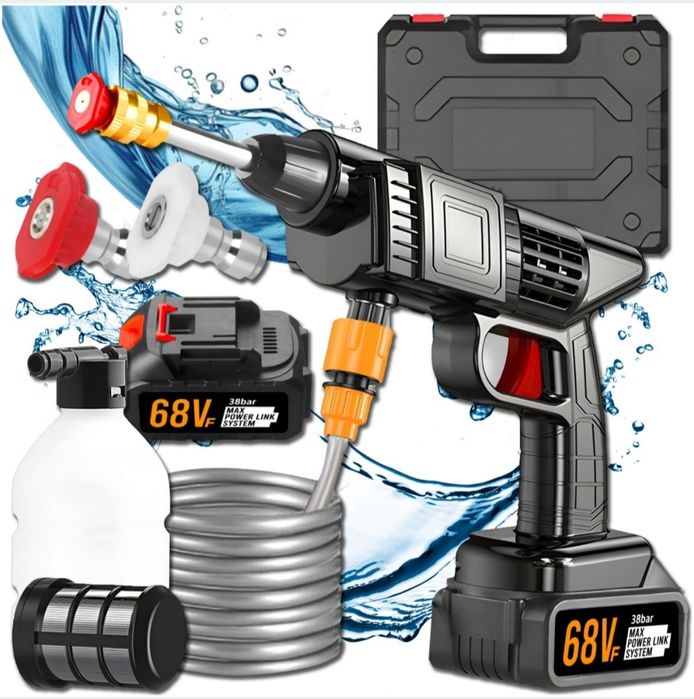 Myjka ciśnieniowa akumulatorowa ogrodowa zestaw do mycia okien kostki