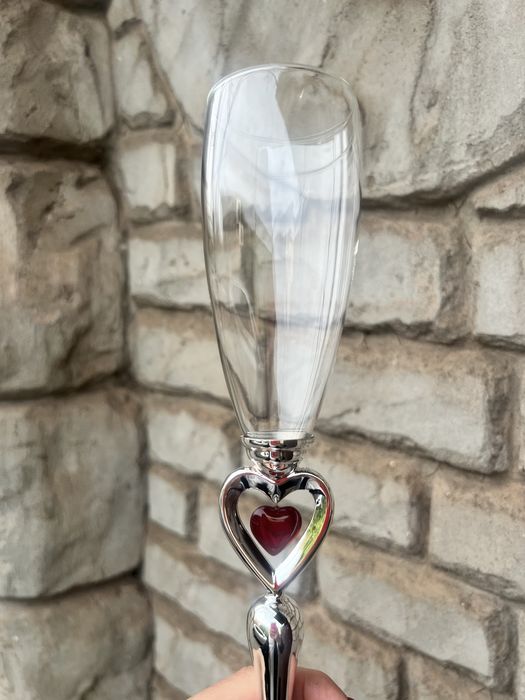 Свадебные  весільні металлические бокалы 2 шт Сердце