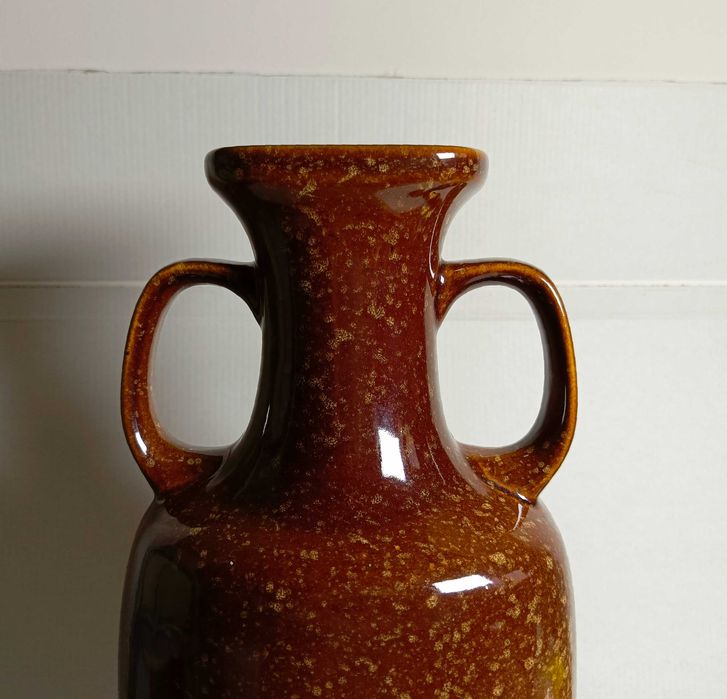 Wazon ceramiczny, brązowy, Bolesławiec
