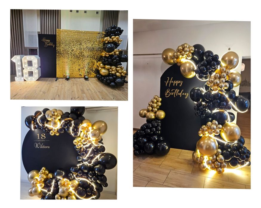 Ścianka balonowa urodziny, roczek, chrzest girlanda balonowa, tło