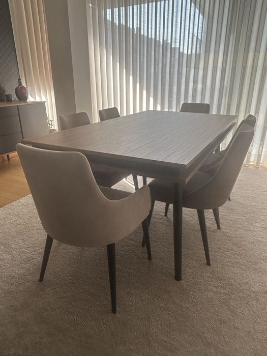 Mesa de Jantar Extensível Antarte Oslo + 4 Cadeiras