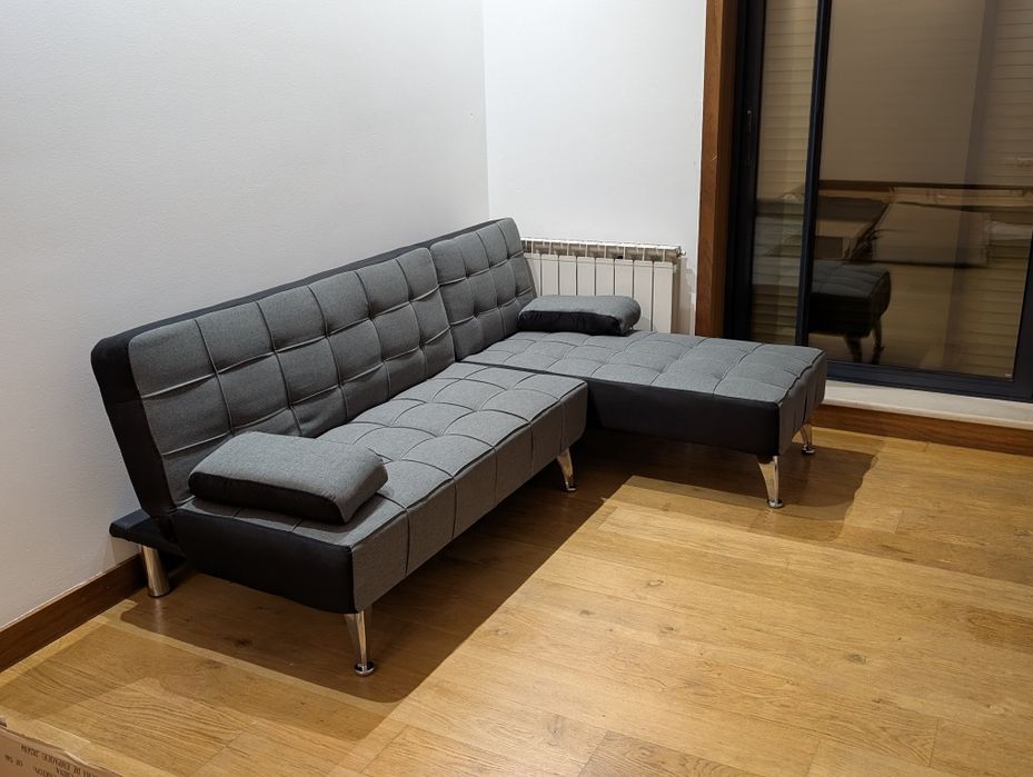 Sofá-cama novo c/ chaise longue