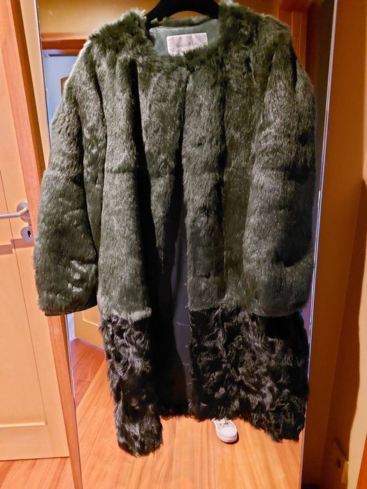 Casaco comprido Bimba y Lola, cor preto/verde em  pêlo  de ovelha