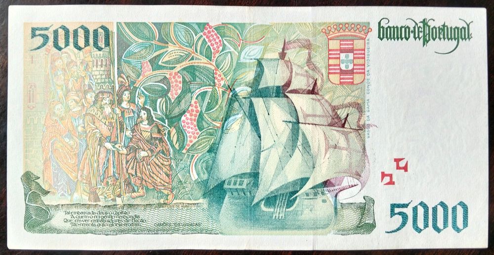 Lote 3 Notas 5000$ 1995/1996 Vasco da Gama Estado Belas