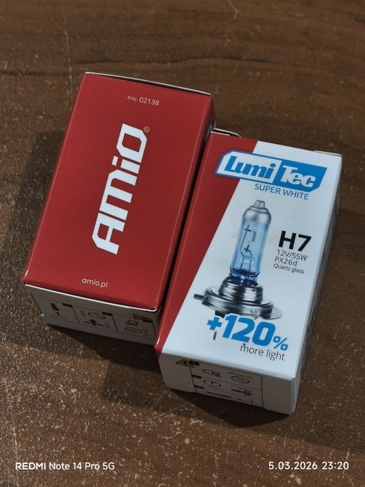 Żarówki halogenowe H7 Amio 4300K LumiTec polski producent żarówek H7