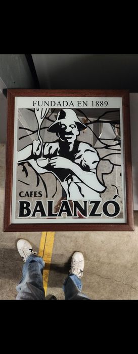 Quadro Espelho Balanzo cafés antigo em excelente estado