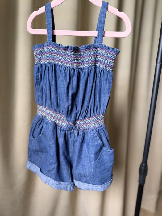 F&F jeansowy kombinezon dziewczęcy 122 cm 6–7 lat