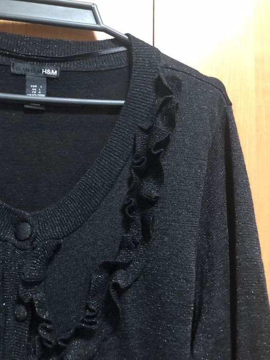 Sweter damski czarny rękaw 3/4