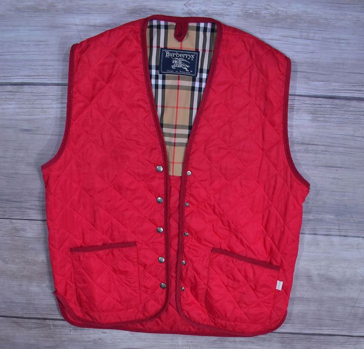 Burberrys Pikowana Kamizelka Vintage Czerwona / Xl