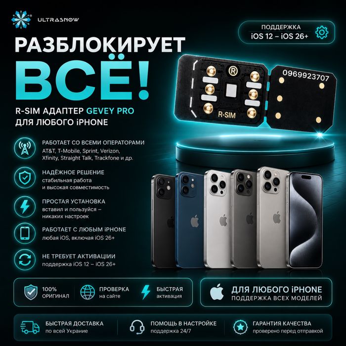 БЕЗ ПРЕДОПЛАТ!  Rsim QPE v21 разблокирует любой iPhone