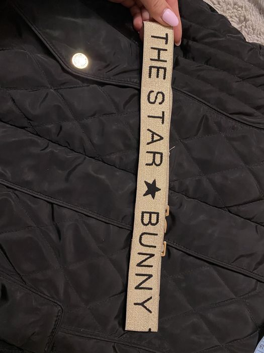 Bunny The star pasek złoty czarny na gumie