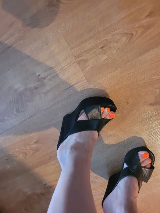 Klapki koturn Prima Moda skóra naturalna rozmiar 37