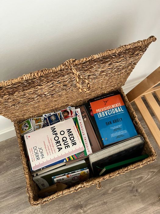 Cesto seagrass com tampa zara home novos