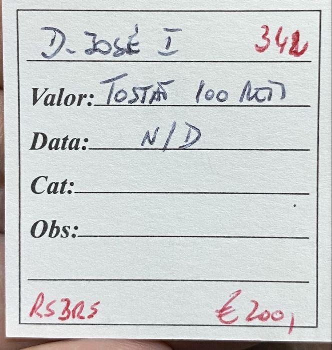 Moeda  342 - Tostao 100 Reis D JOSE I