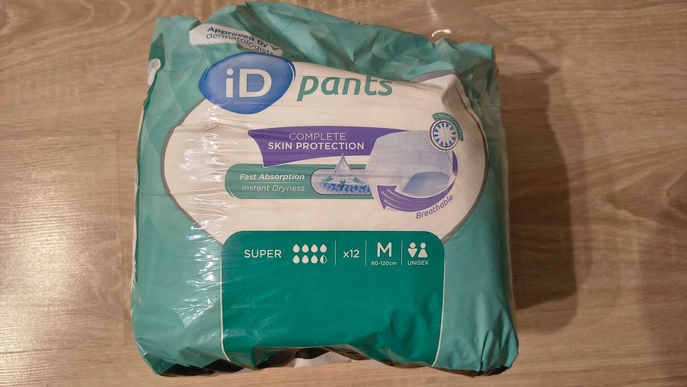 Pieluchomajtki iD pants Super 12 sztuk rozmiar M unisex nowe