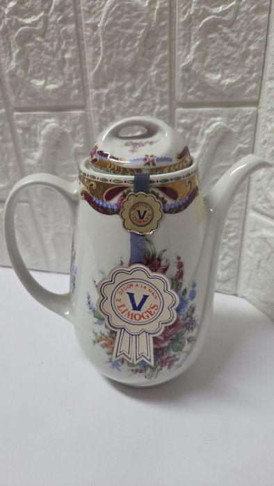 Bule e prato Limoges original. Novo com etiqueta
