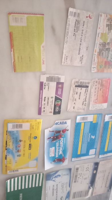 Conjunto de 14 Bilhetes Antigos de Futebol/Futsal/Outros